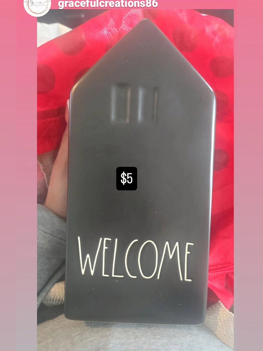Rae Dunn Black 'WELCOME' House Accent